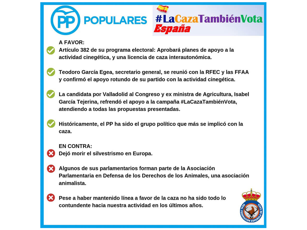 La RFEC presenta las conclusiones finales de la campaña #LaCazaTambiénVota España